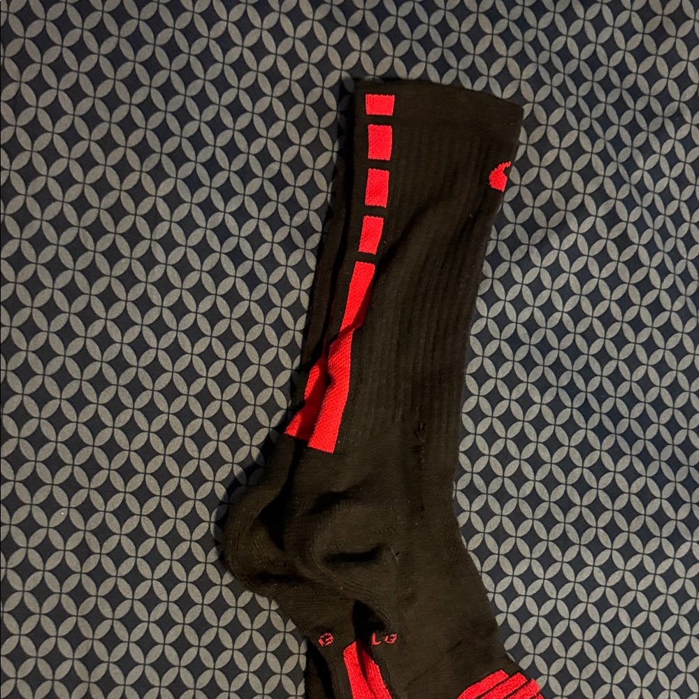 Nike Black and Red Athletic Socks